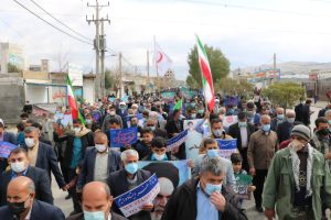 راهپیمایی باشکوه یوم الله ۲۲ بهمن در شهرستان باغملک برگزار شد